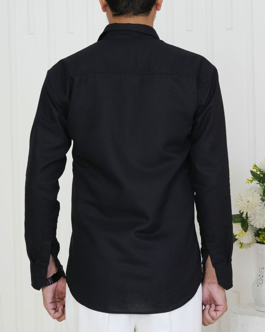 Black Card Faces Hand Embroidered Shirt