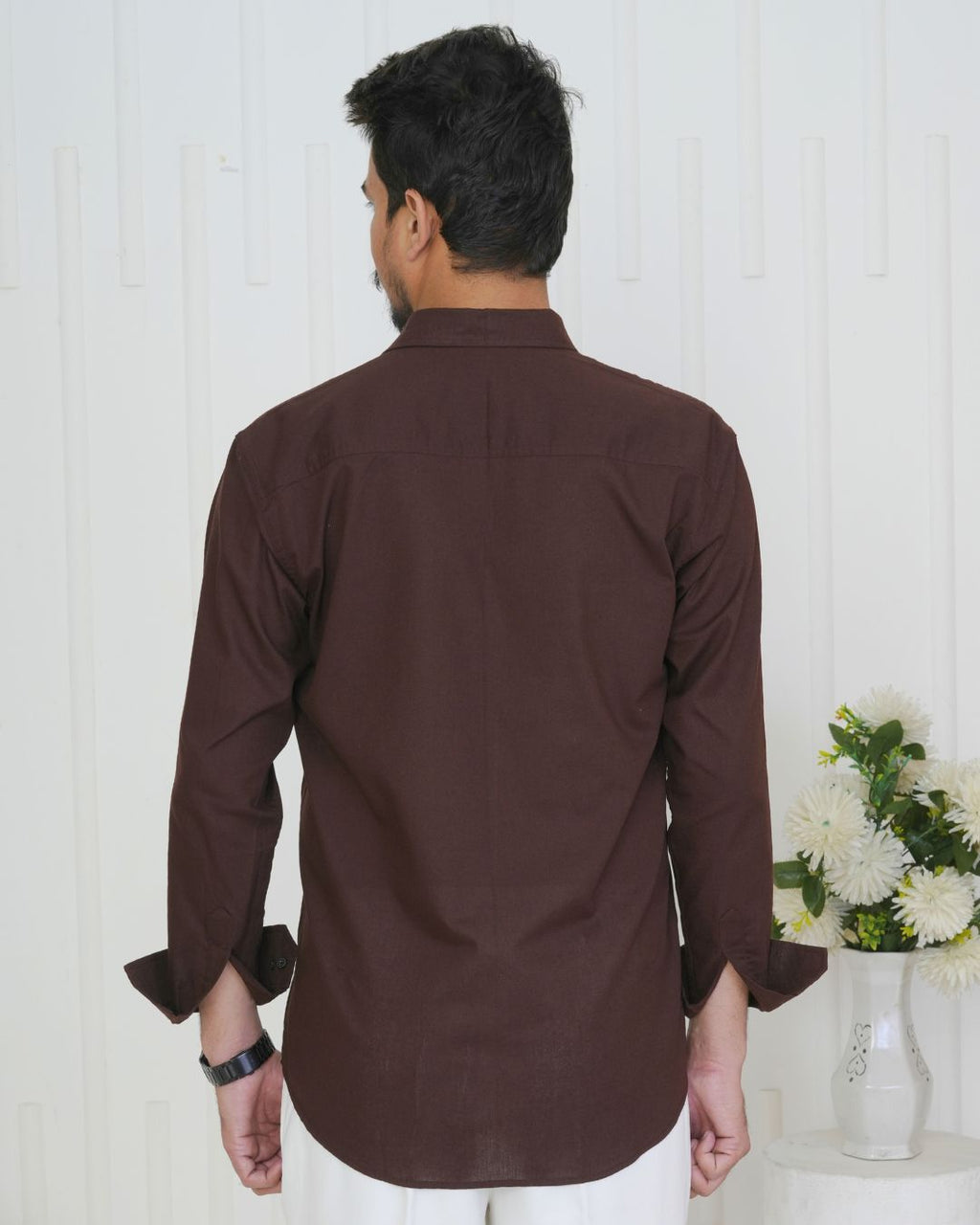 Brown Jharokha Hand Embroidered Shirt