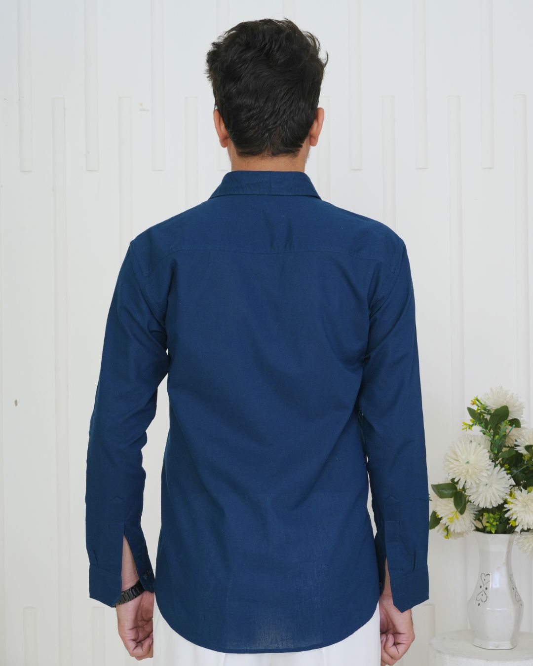 Royal Blue Listener Hand Embroidered Shirt