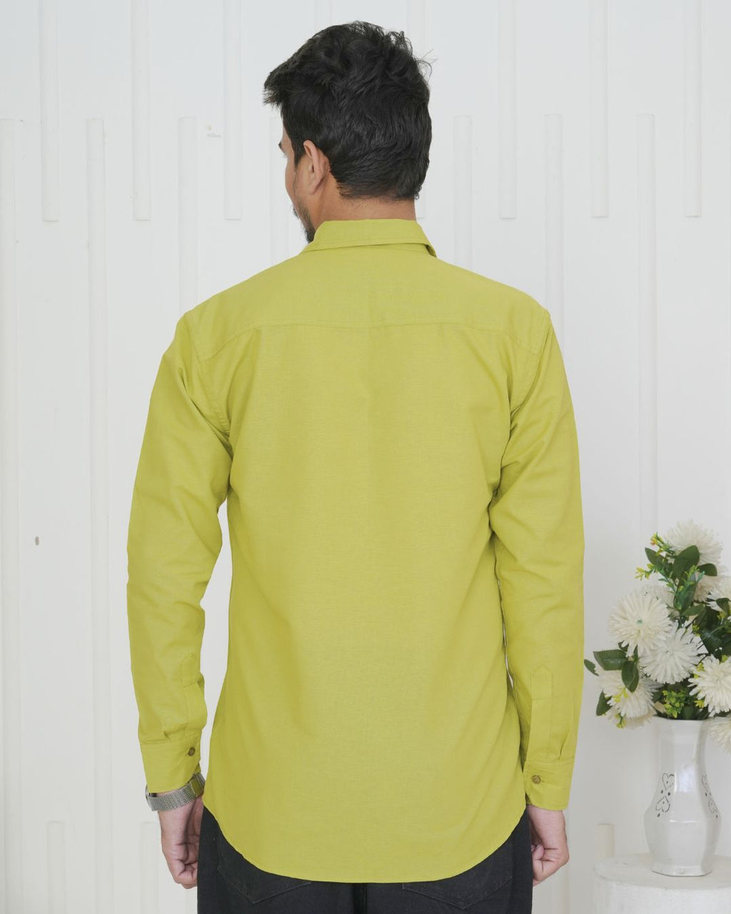 Green Snail Hand Embroidered Shirt