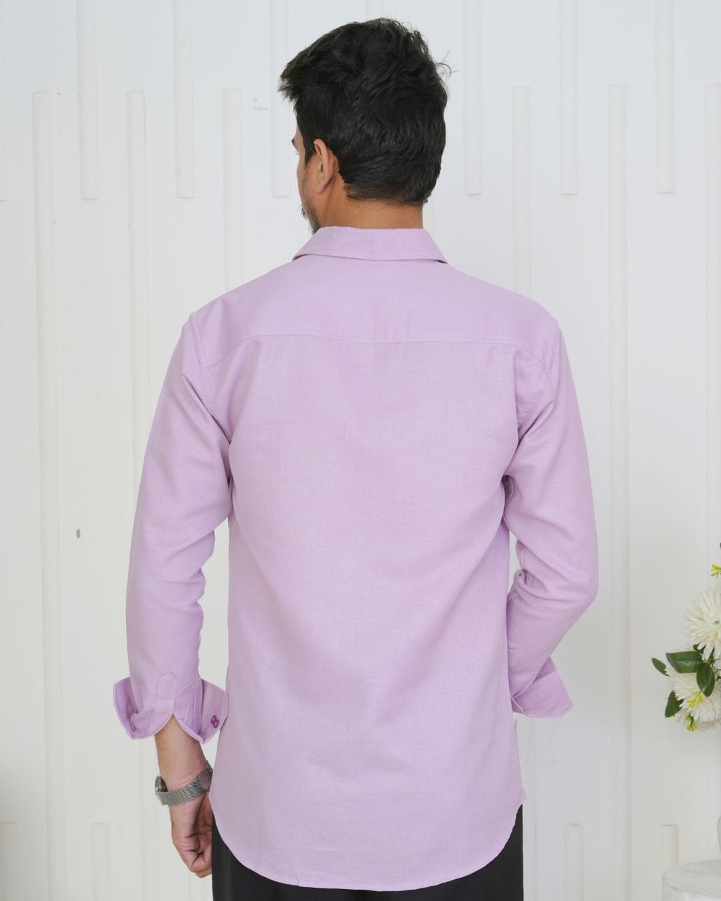 Lavender Sunflower Hand Embroidered Shirt