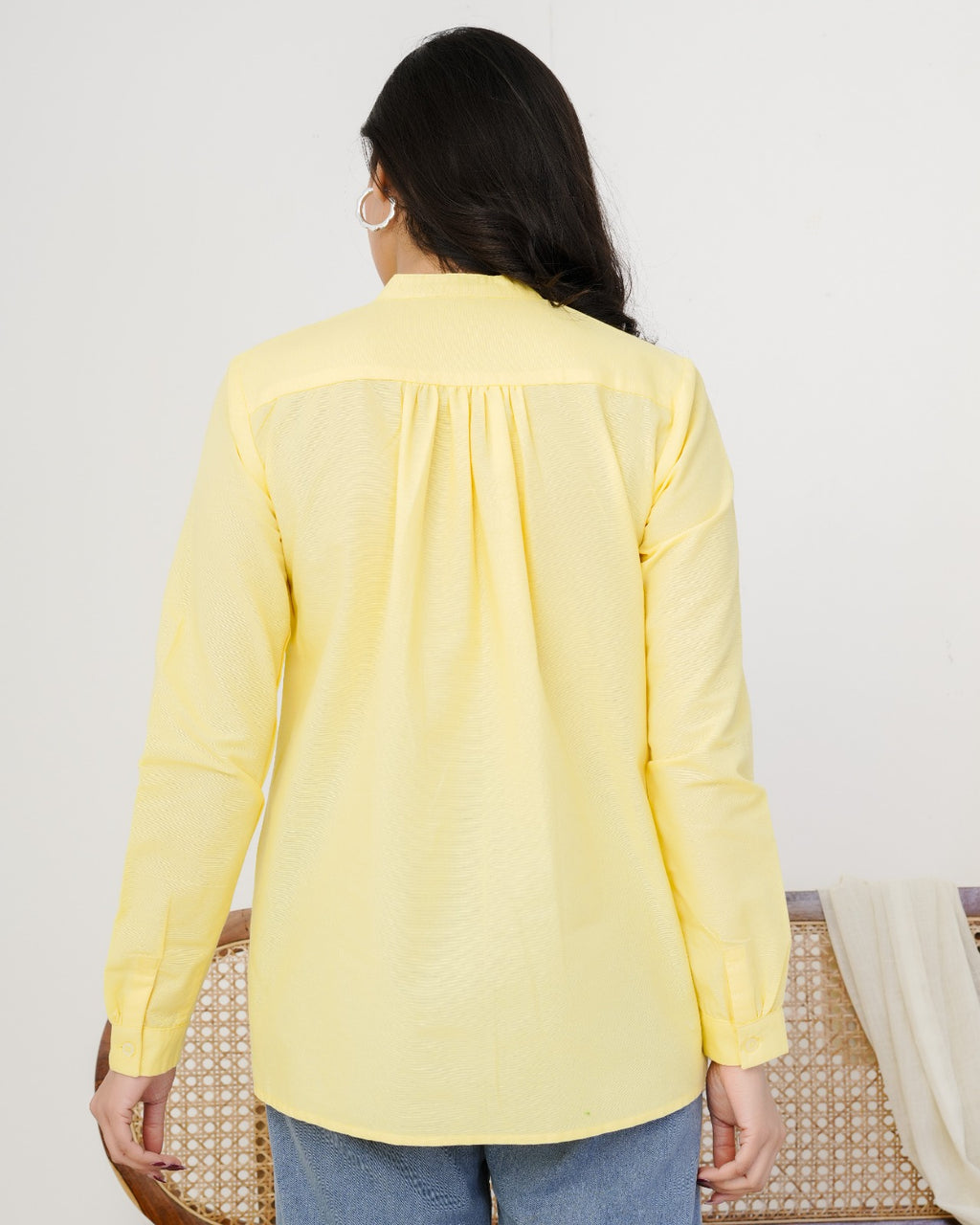 Yellow Gramophone Hand Embroidered Top