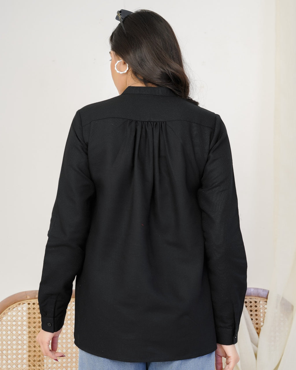 Black Lantern Hand Embroidered Top