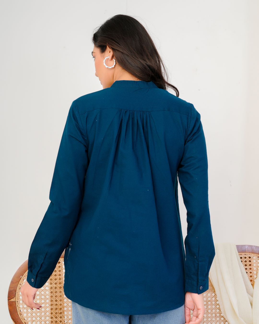 Royal Blue Talkative Hand Embroidered Top