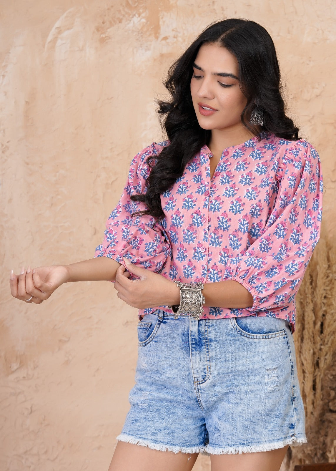 Tulip Blush Puff Sleeve Summer Top