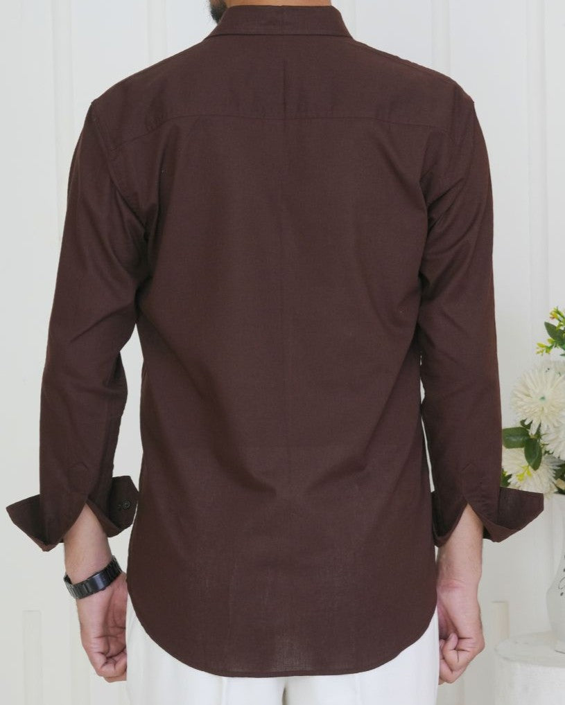 Brown Jharokha Hand Embroidered Shirt