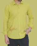 Green Snail Hand Embroidered Shirt